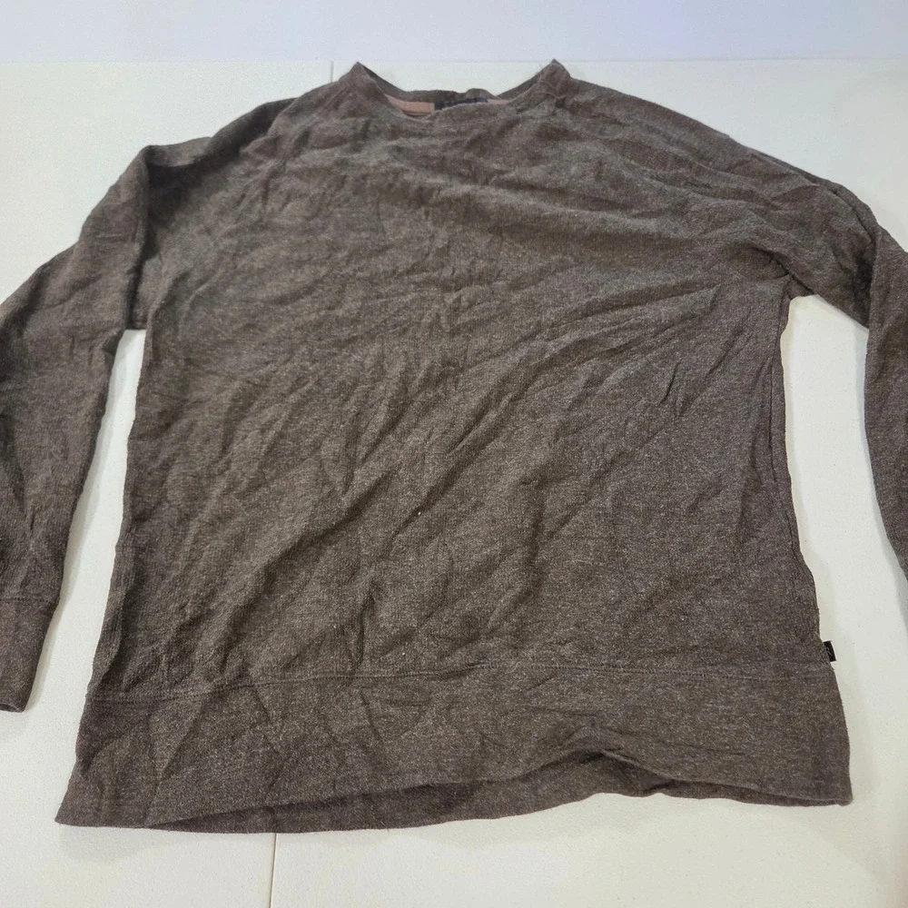 Banana Republic Mens Medium Dark Brown Crew Neck Long Sleeve Knit Sweater Solid